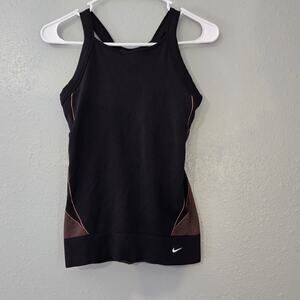 Women's Nike Dri-Fit Althetic Halter Tank Top Size M/L Black Orange